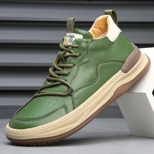 Men's Italian Leather Sneakers – product view | Hensley London