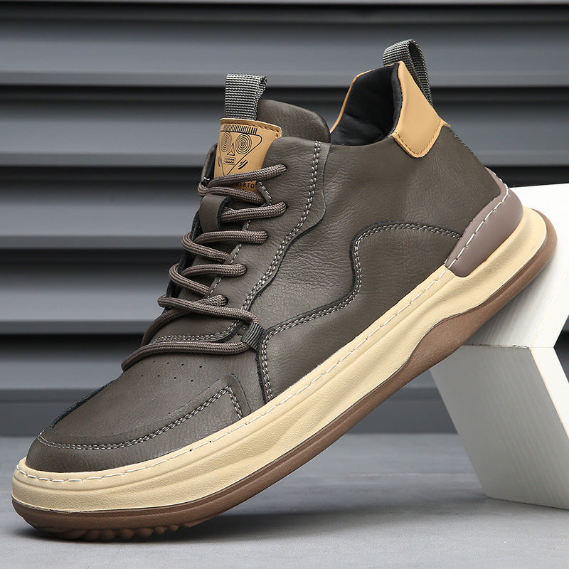 Men's Italian Leather Sneakers – product view | Hensley London