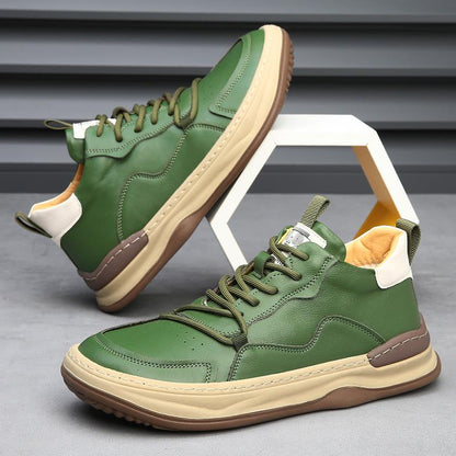 Men's Italian Leather Sneakers – product view | Hensley London