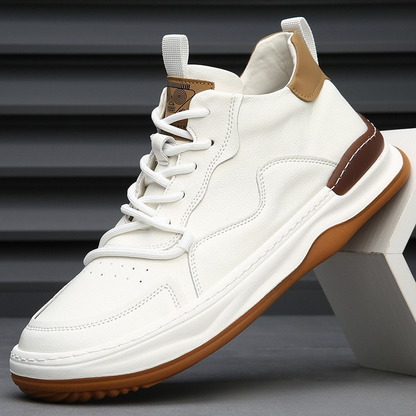 Men's Italian Leather Sneakers – product view | Hensley London