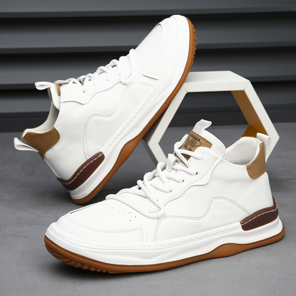 Men's Italian Leather Sneakers – product view | Hensley London