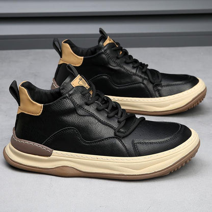 Men's Italian Leather Sneakers – product view | Hensley London
