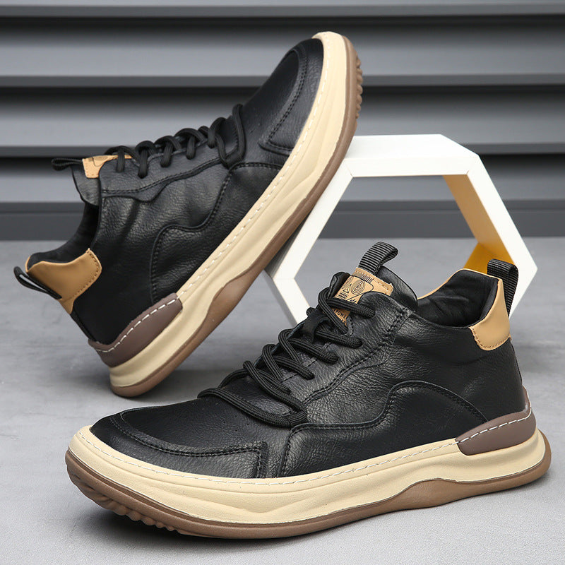 Men's Italian Leather Sneakers – product view | Hensley London