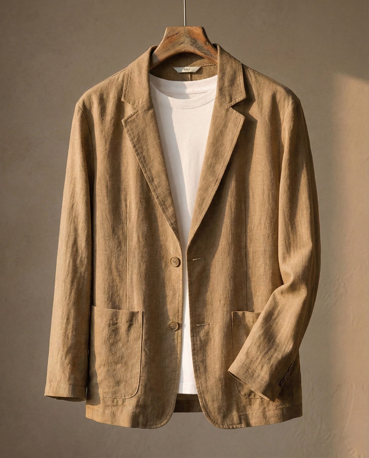 Men's Linen Two-Button Blazer - detail view | Hensley London