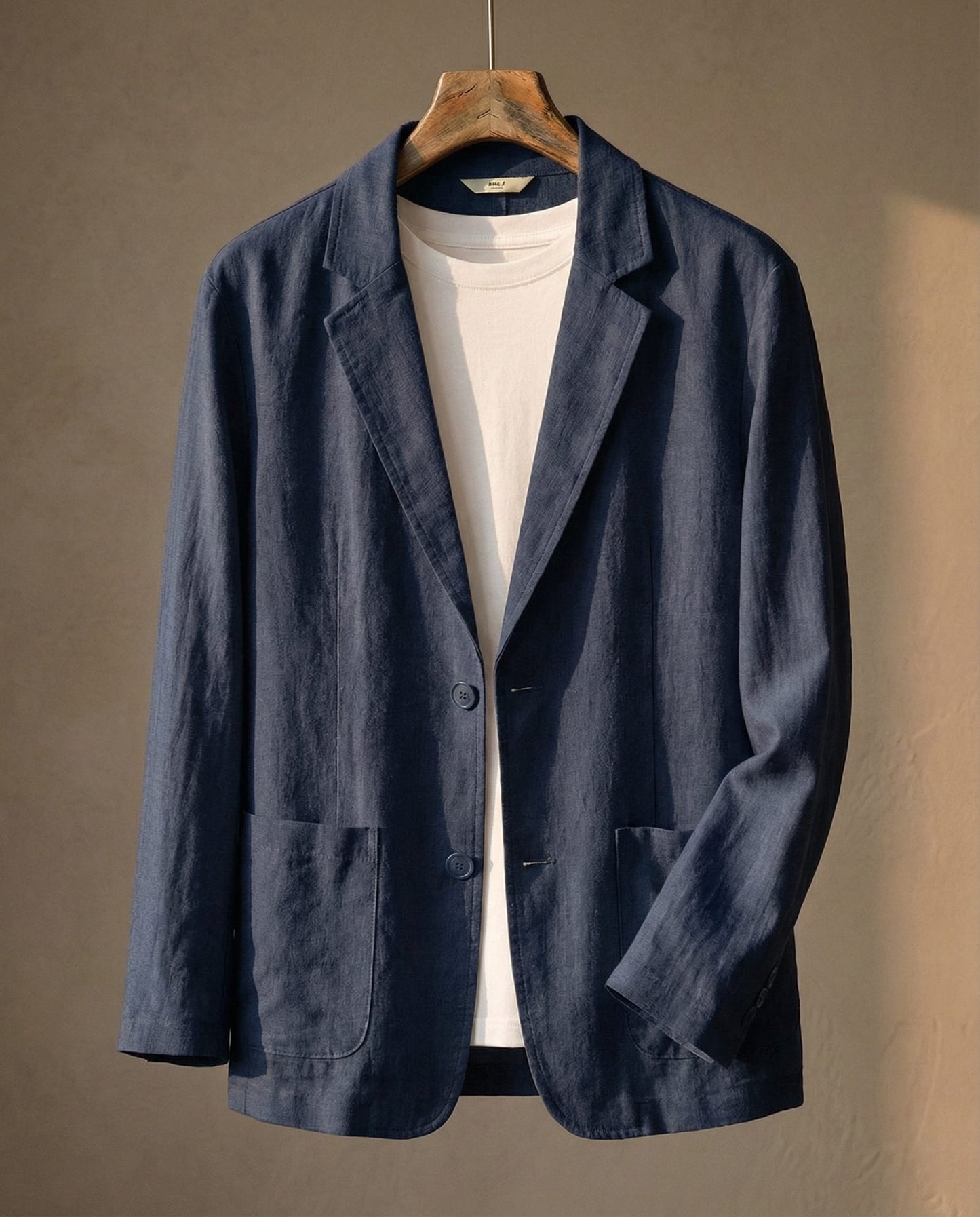 Men's Linen Two-Button Blazer - detail view | Hensley London