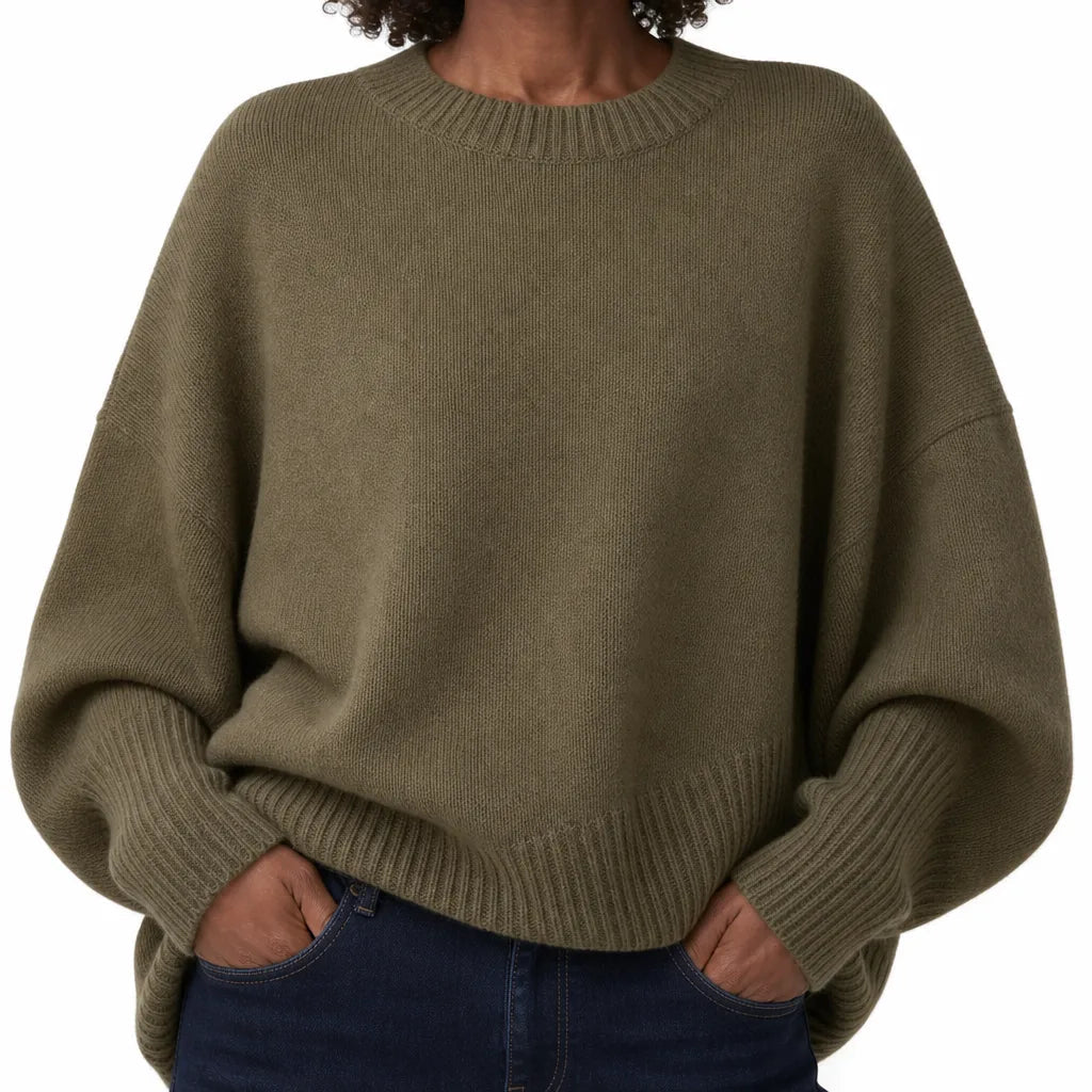 Women's Oversized Crew Neck Sweater – product view 2 | Hensley London