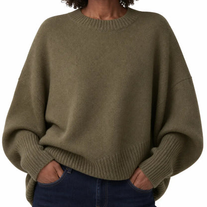 Women's Oversized Crew Neck Sweater – product view 2 | Hensley London
