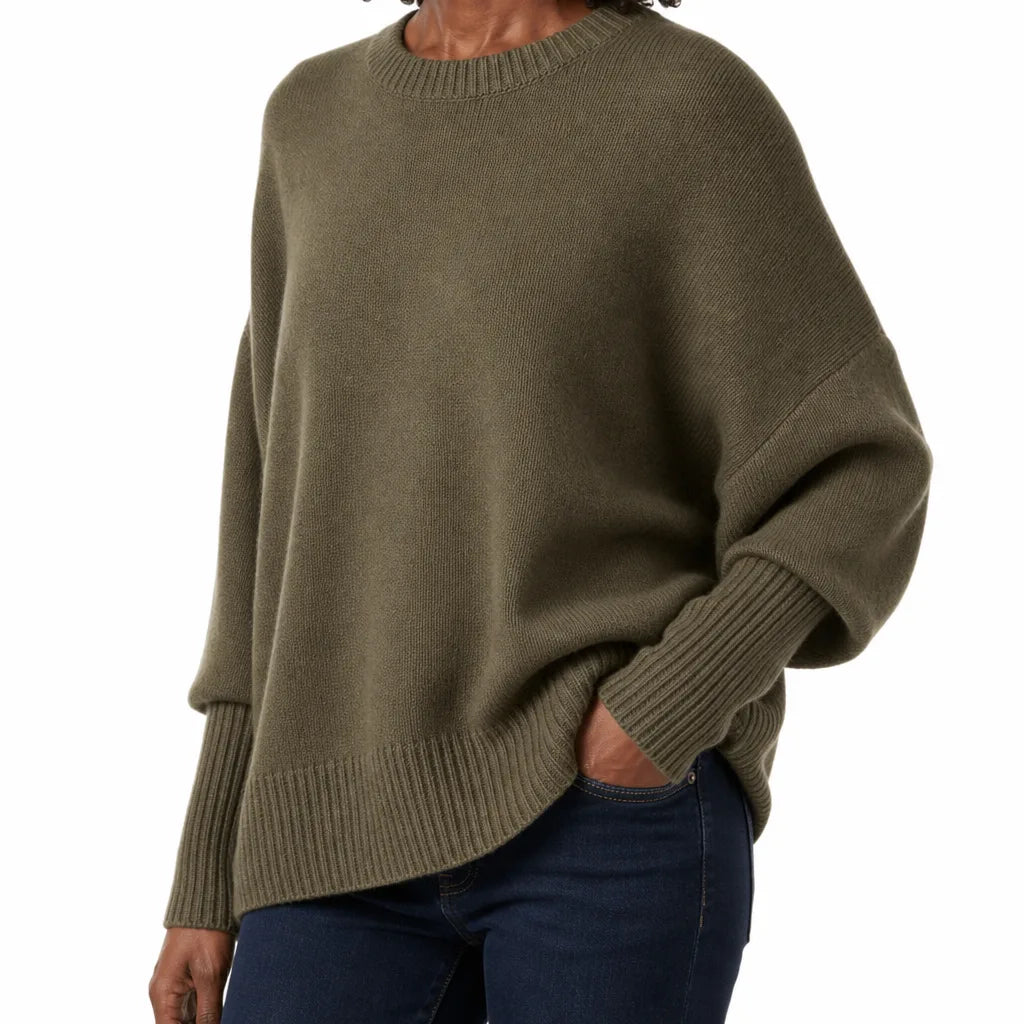 Women's Oversized Crew Neck Sweater – product view 3 | Hensley London