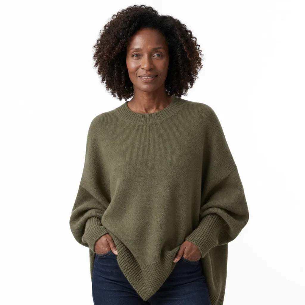 Women's Oversized Crew Neck Sweater – product view 4 | Hensley London