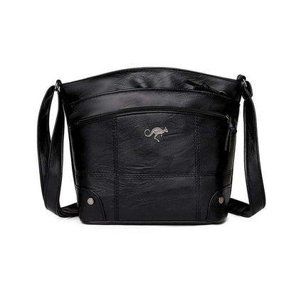 Women's Handbag Black Small PU Leather Stylish Compact Purses for Women-4
