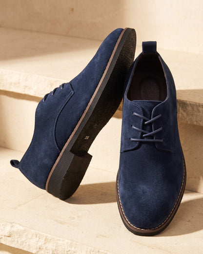 Men's Brushed Suede Derby Shoes - front view | Hensley London