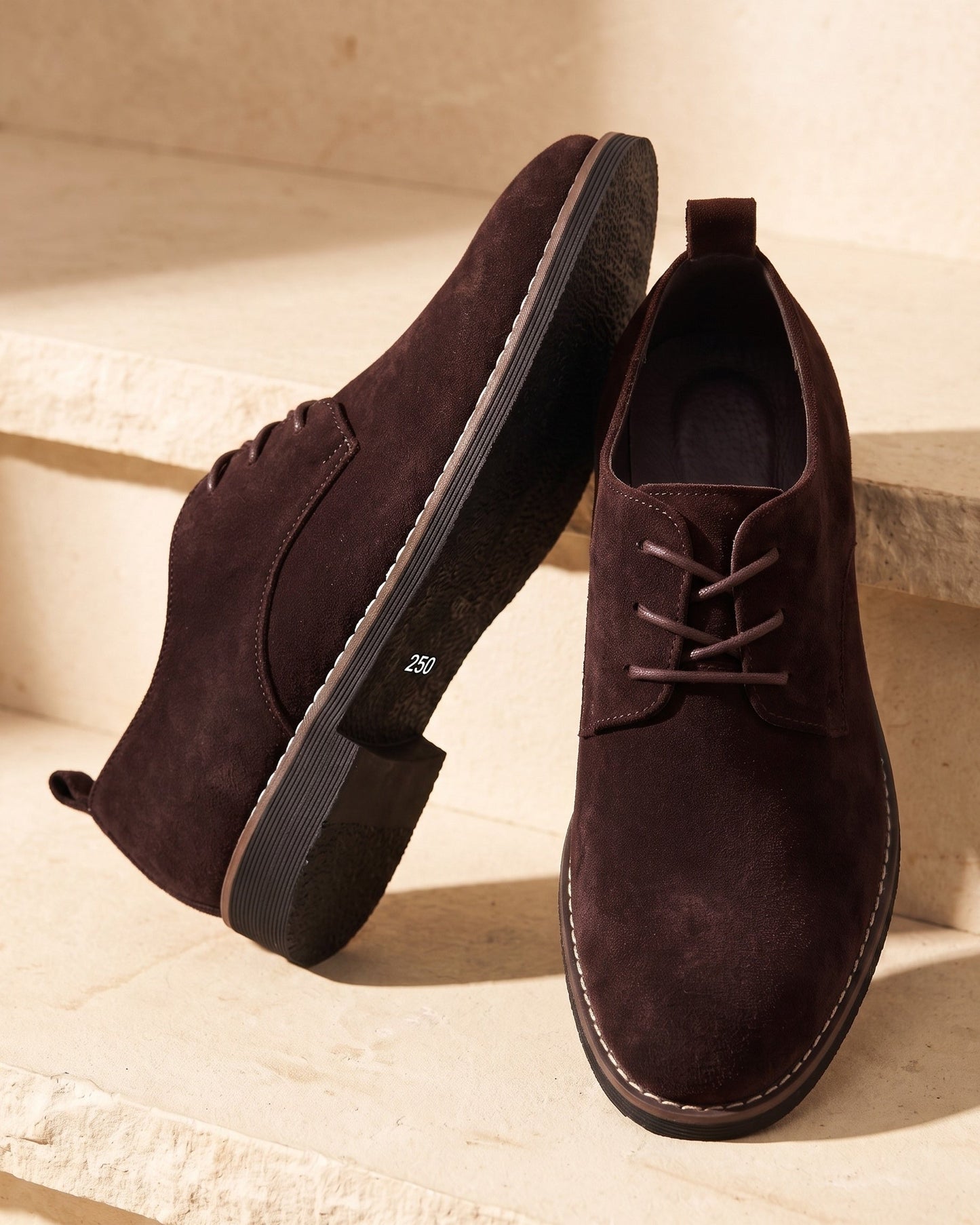 Men's Brushed Suede Derby Shoes - side view | Hensley London