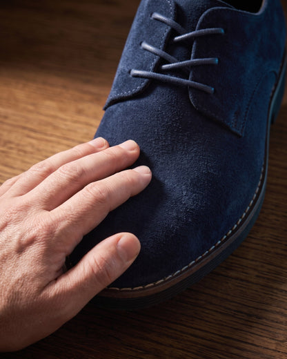Men's Brushed Suede Derby Shoes - detail view | Hensley London