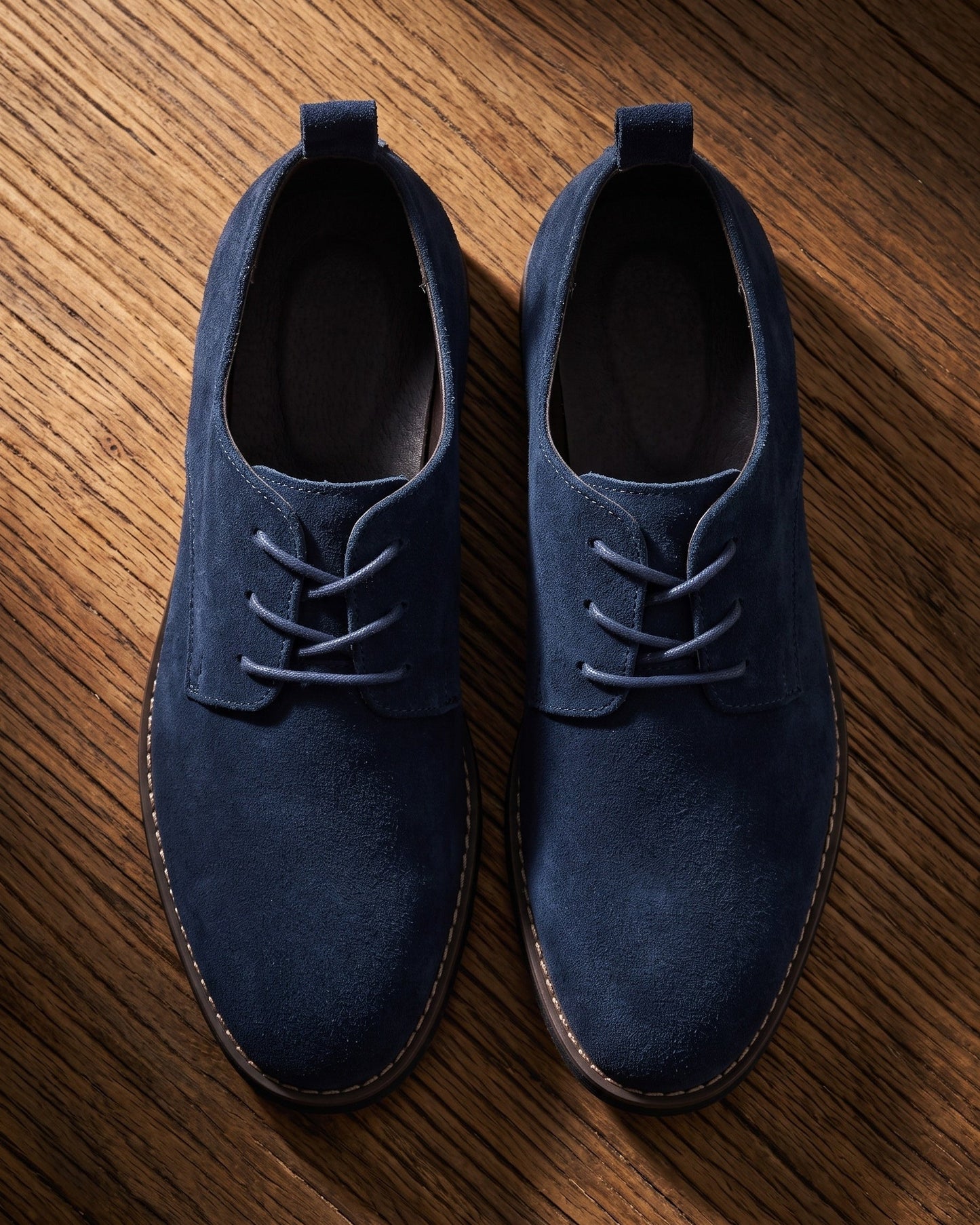 Men's Brushed Suede Derby Shoes - styled view | Hensley London