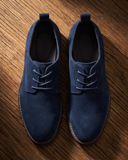 Men's Brushed Suede Derby Shoes - styled view | Hensley London