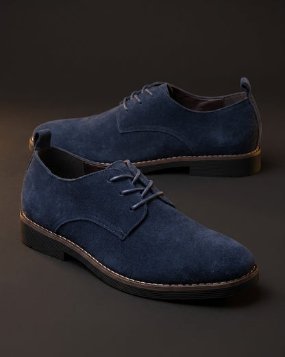 Men's Brushed Suede Derby Shoes - close-up view | Hensley London