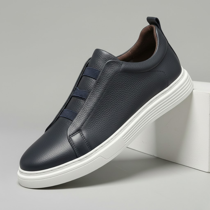 Men's Genuine Italian Leather Sneakers – product view | Hensley London