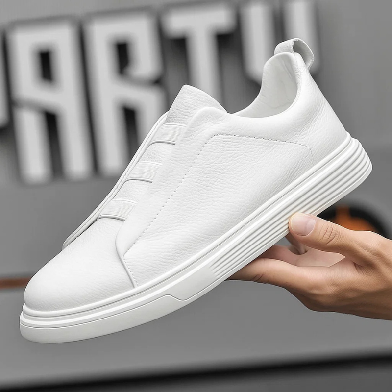 Men's Genuine Italian Leather Sneakers – product view | Hensley London