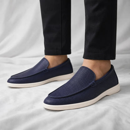 Men's Textured Slip-On Loafers – product view | Hensley London