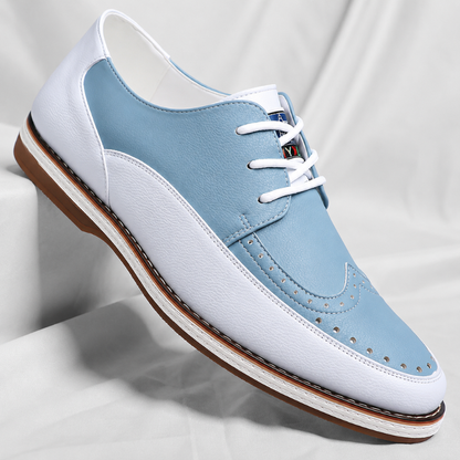 Men's Two-Tone Leather Brogue Derby Shoes – main view | Hensley London