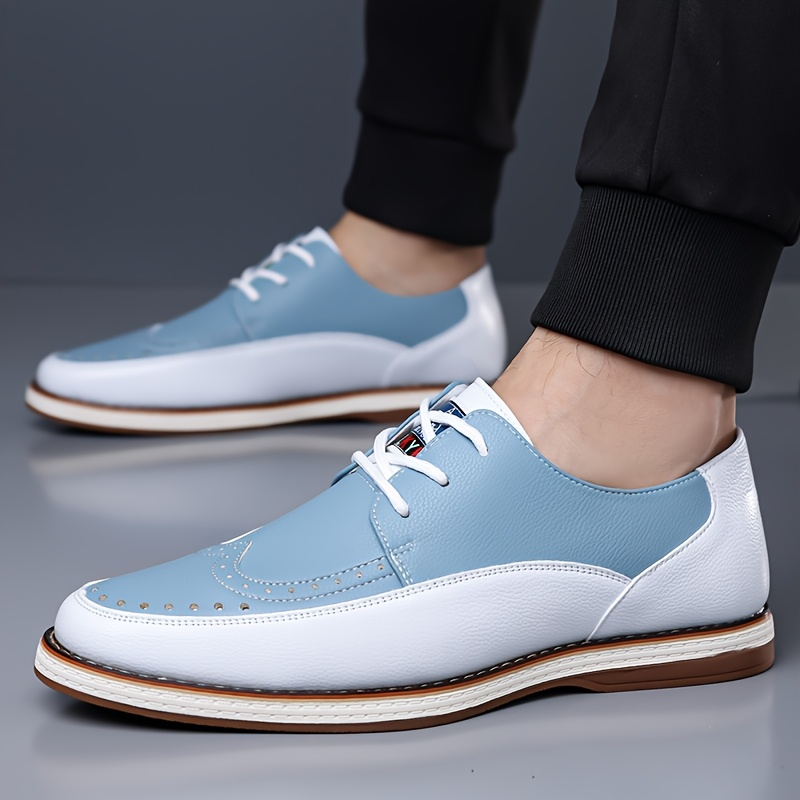 Men's Two-Tone Leather Brogue Derby Shoes – back view | Hensley London