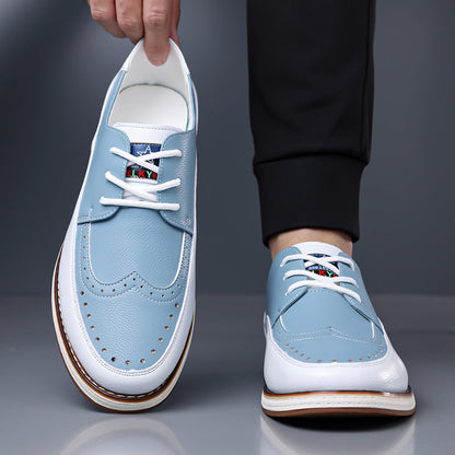 Men's Two-Tone Leather Brogue Derby Shoes – top view | Hensley London