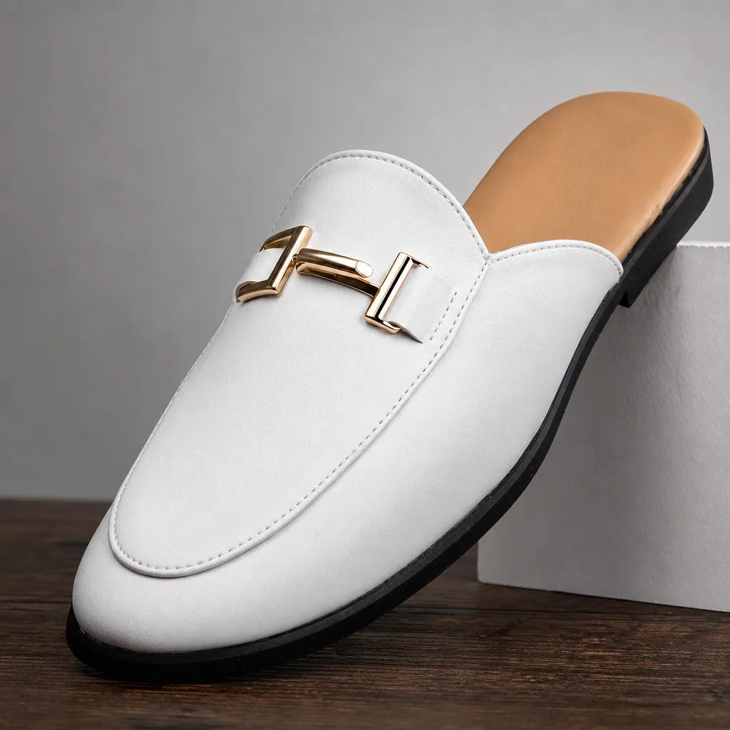 Women's Metal-Bit Closed-Toe Mule Loafers – bit hardware detail | Hensley London