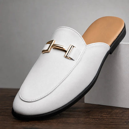 Women's Metal-Bit Closed-Toe Mule Loafers – bit hardware detail | Hensley London