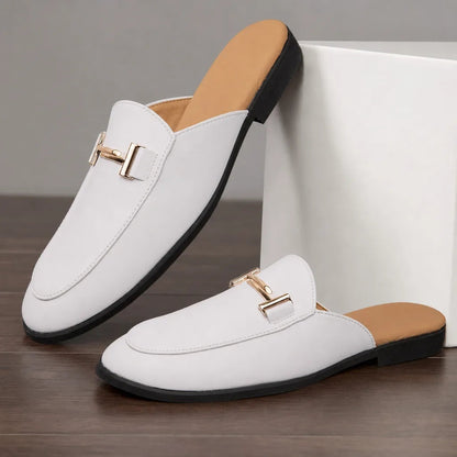 Women's Metal-Bit Closed-Toe Mule Loafers – product view | Hensley London