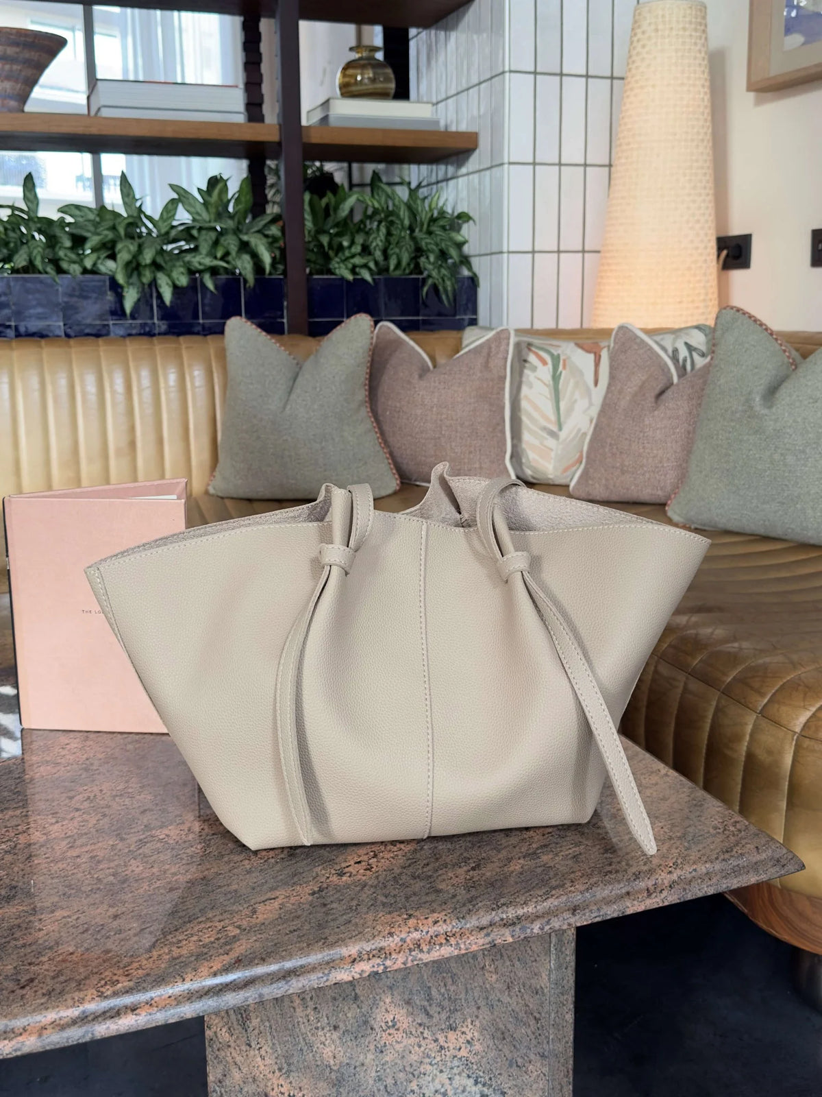 Women's Structured Faux Leather Shopper Tote Bag – Product view | Hensley London