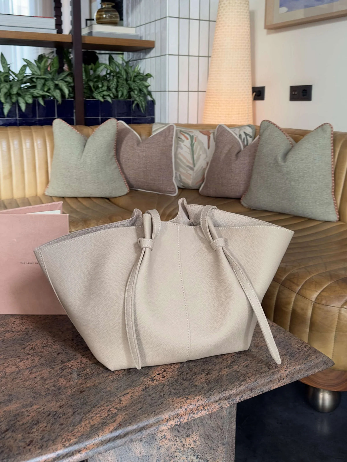Women's Structured Faux Leather Shopper Tote Bag – Product view | Hensley London
