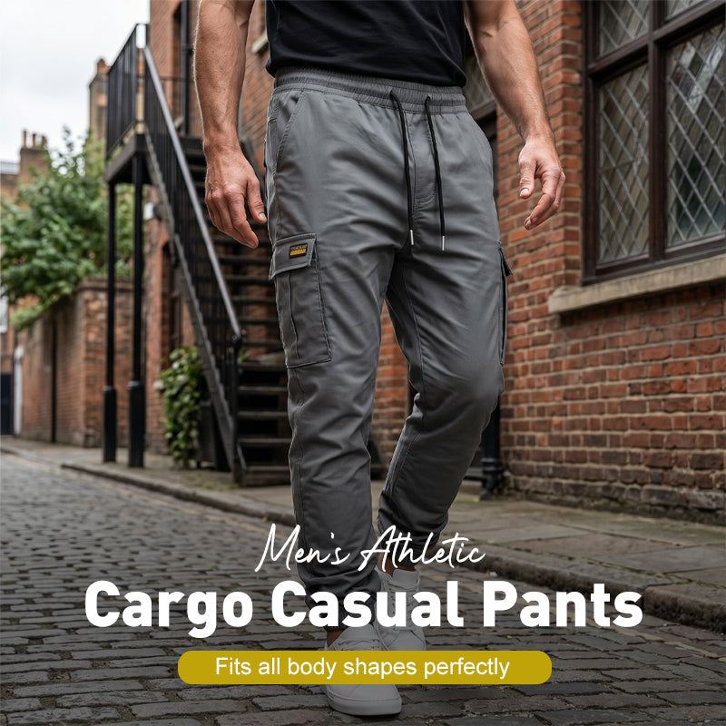 Men's Cotton Cargo Trousers - side view | Hensley London