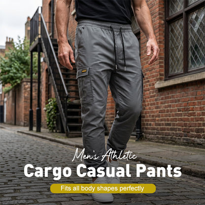 Men's Cotton Cargo Trousers - side view | Hensley London