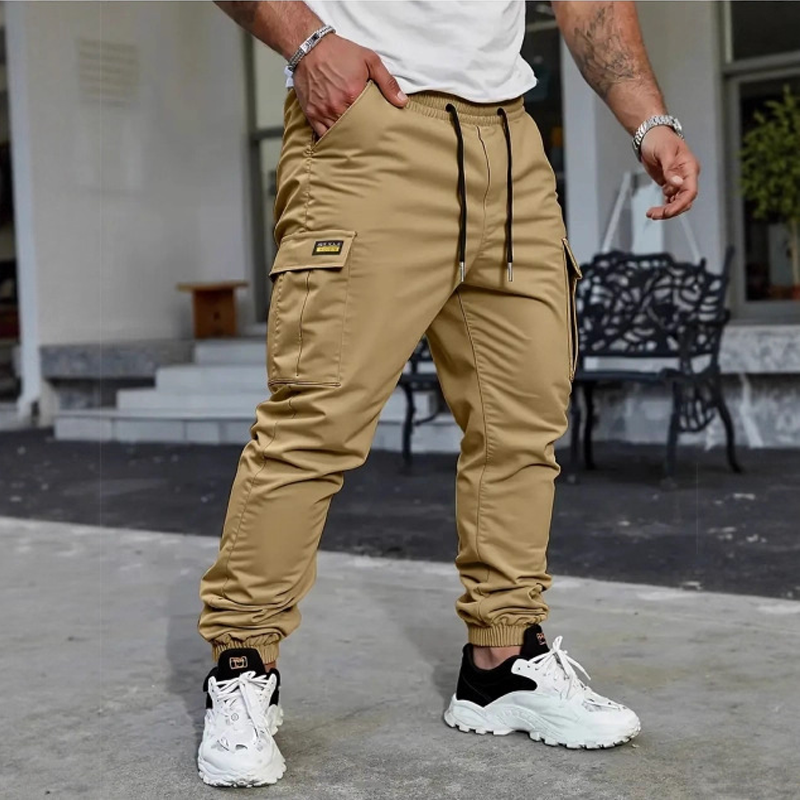 Men's Cotton Cargo Trousers - Gray | Hensley London