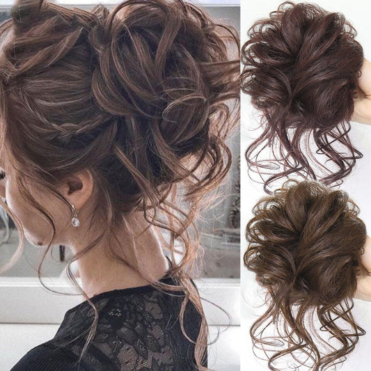 Messy Curly Hair Bun Extensions – Effortless Scrunchie Hair Accessory for Quick Styling, Soft High-Temperature Fiber 1