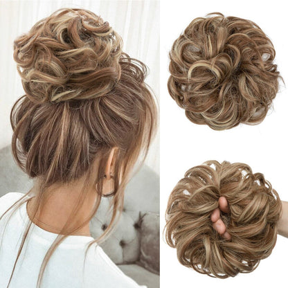 Messy Curly Hair Bun Extensions – Elastic Scrunchy for Instant Volume and Style 17