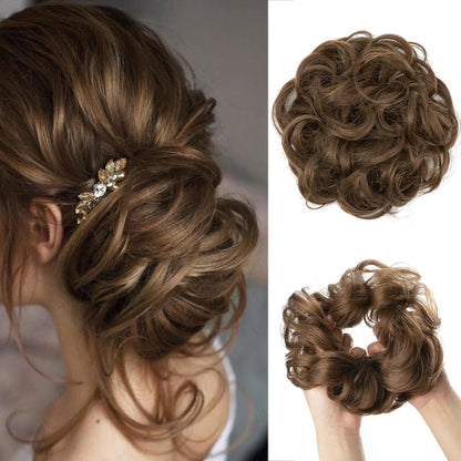 Messy Curly Hair Bun Extensions – Elastic Scrunchy for Instant Volume and Style 30
