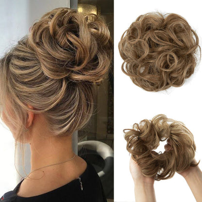 Messy Curly Hair Bun Extensions – Elastic Scrunchy for Instant Volume and Style 9