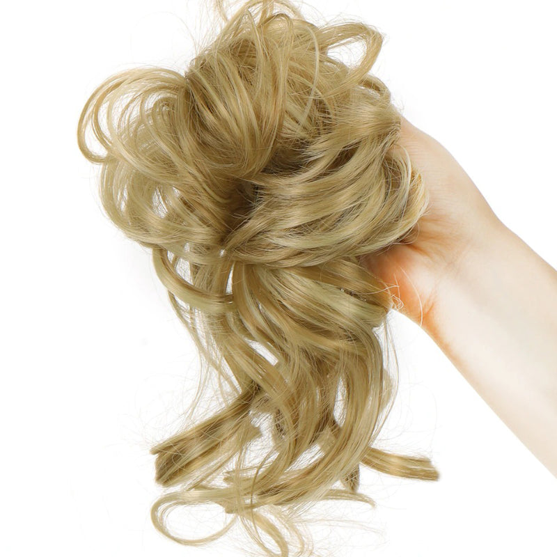 Messy Curly Hair Bun Scrunchie Extensions – Blonde Volume Hair Accessory 12