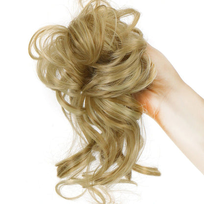 Messy Curly Hair Bun Scrunchie Extensions – Blonde Volume Hair Accessory 12