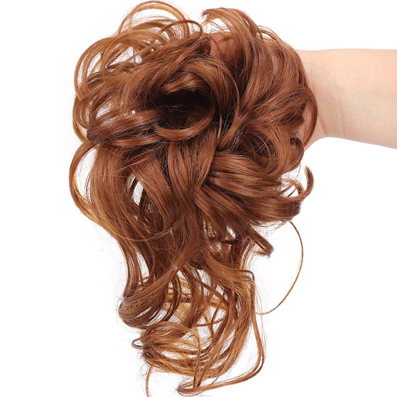 Messy Curly Hair Bun Scrunchie Extensions – Lightweight, Voluminous Hair Accessory 14