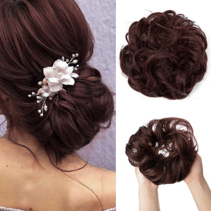 Messy Curly Hair Bun Scrunchy Extensions – Quick and Easy Updo Accessory 32