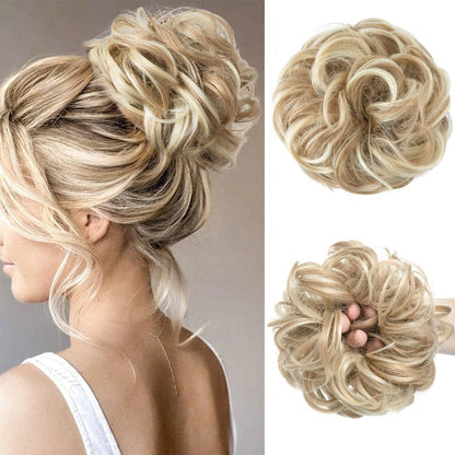 Messy Curly Hair Bun Scrunchy Extensions – Quick and Easy Updo Accessory 34