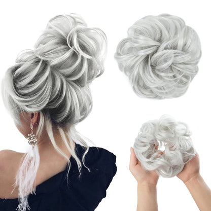 Messy Curly Hair Bun Scrunchy Extensions – Quick and Easy Updo Accessory 5