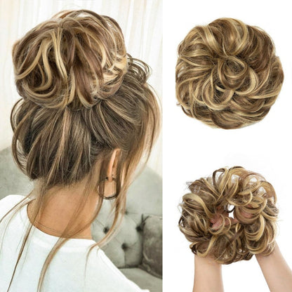 Messy Curly Hair Bun Scrunchy Extensions – Quick and Easy Updo Accessory 6