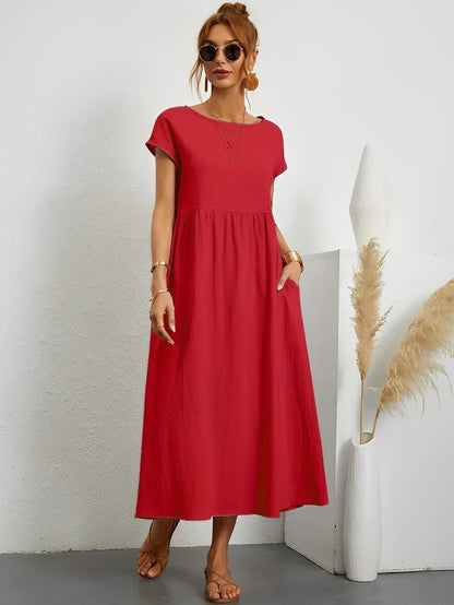 Variant image for Women's Summer Dress Beige Lightweight Cotton-21