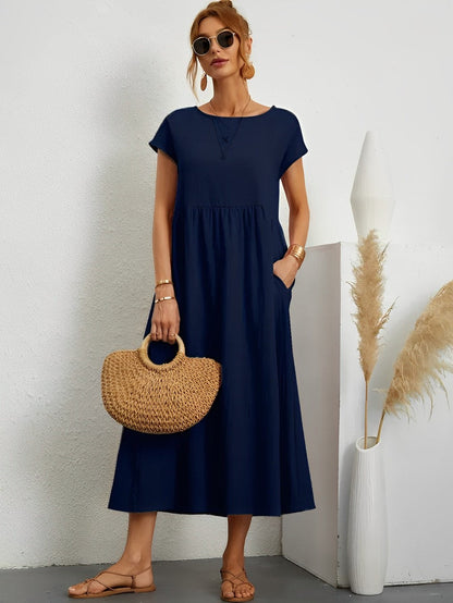 Women's Summer Dress Beige Lightweight Cotton 6