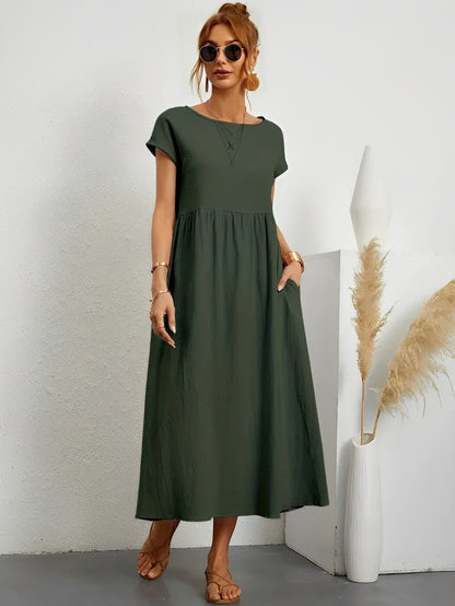 Variant image for Women's Summer Dress Beige Lightweight Cotton-6