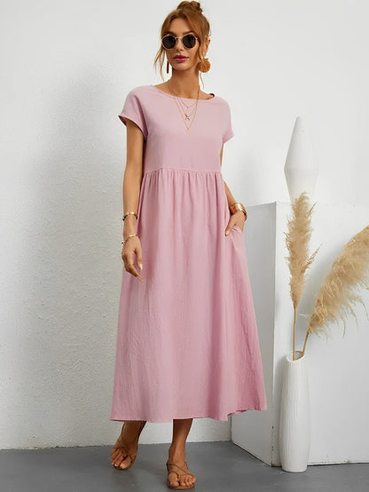 Women's Summer Dress Beige Lightweight Cotton 5