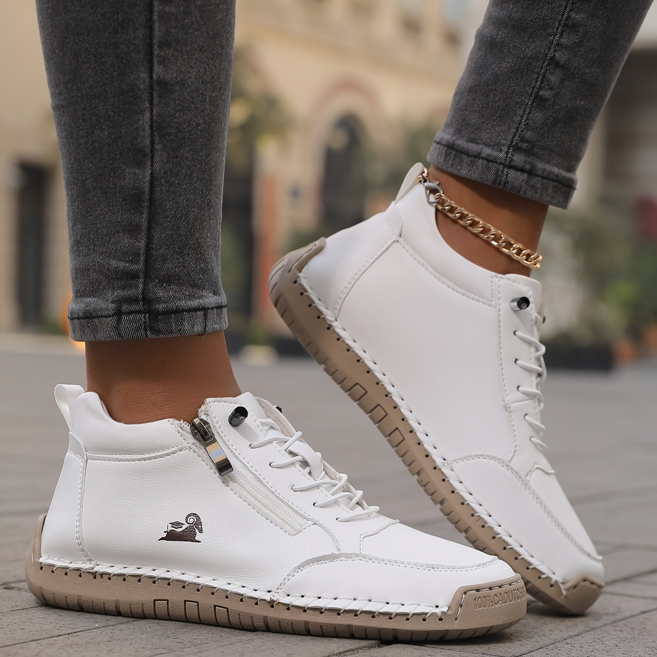 Women's Orthopedic Zip Sneakers – lifestyle view | Hensley London